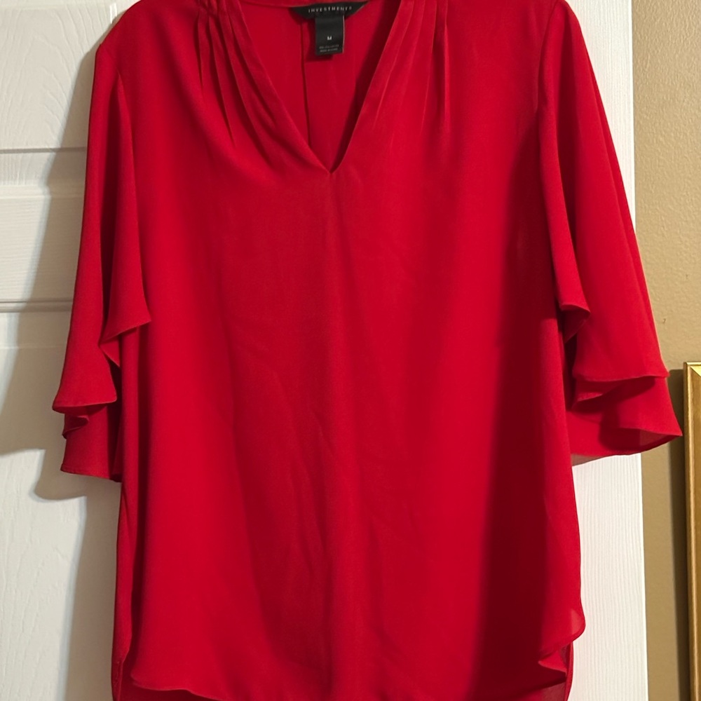 Investments Bold Red Blouse